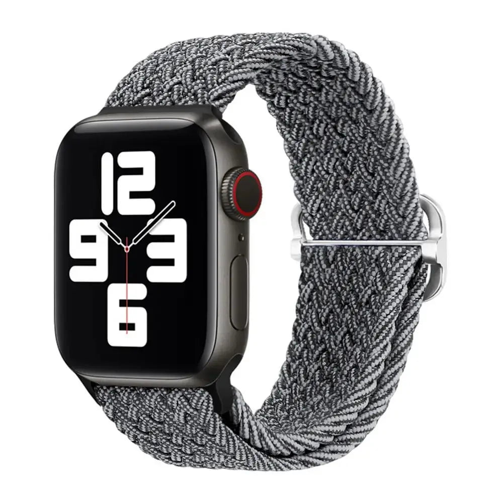 Elastic Nylon Braided Solo Loop Band for Apple Watch Series HW / 42mm 44mm 45mm 49mm