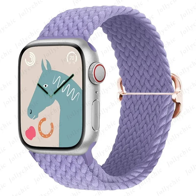 Elastic Nylon Braided Solo Loop Band for Apple Watch Series Lavender / 42mm 44mm 45mm 49mm