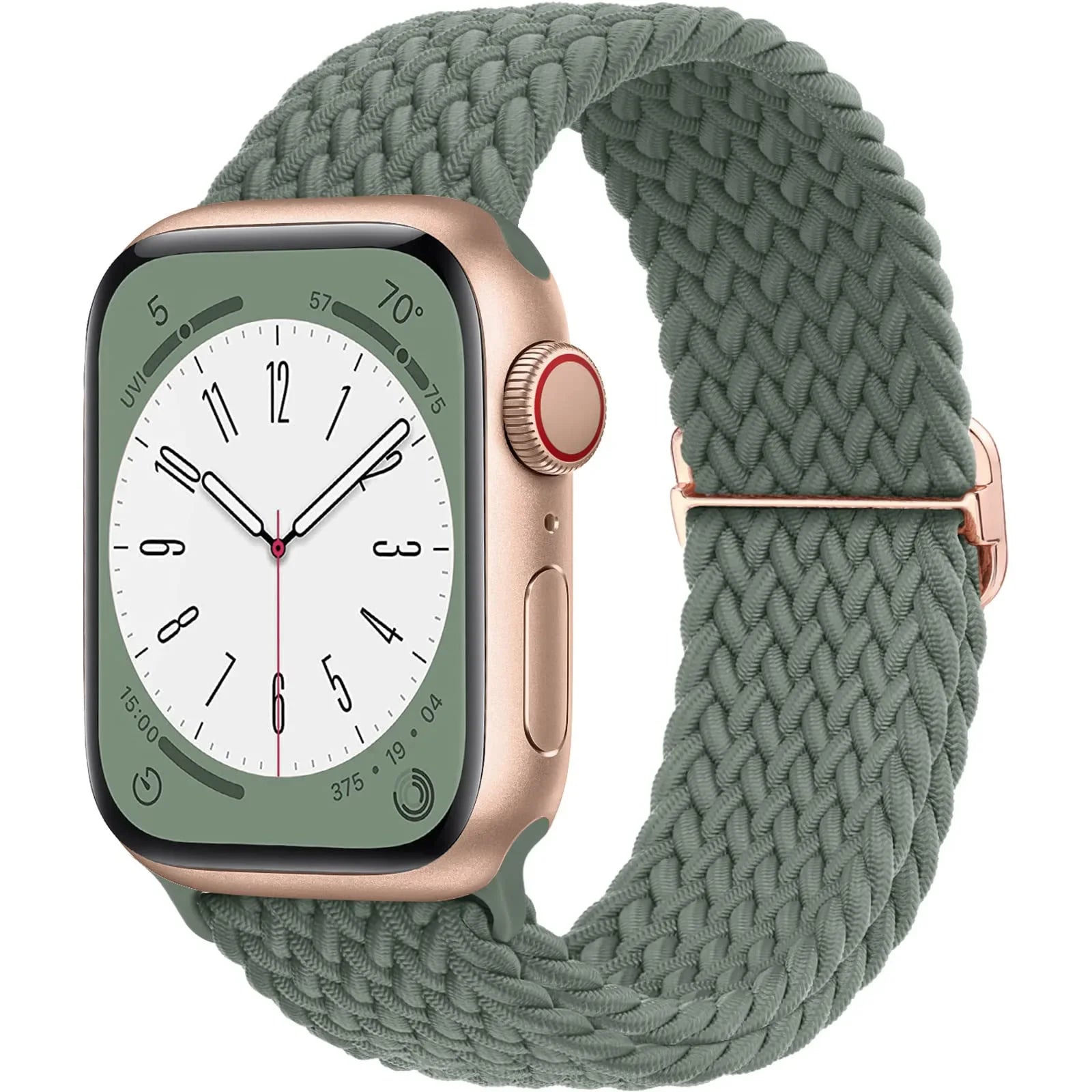 Elastic Nylon Braided Solo Loop Band for Apple Watch Series Olive / 42mm 44mm 45mm 49mm