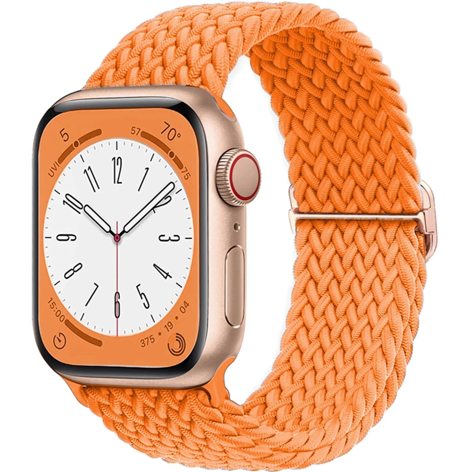 Elastic Nylon Braided Solo Loop Band for Apple Watch Series Orange / 42mm 44mm 45mm 49mm