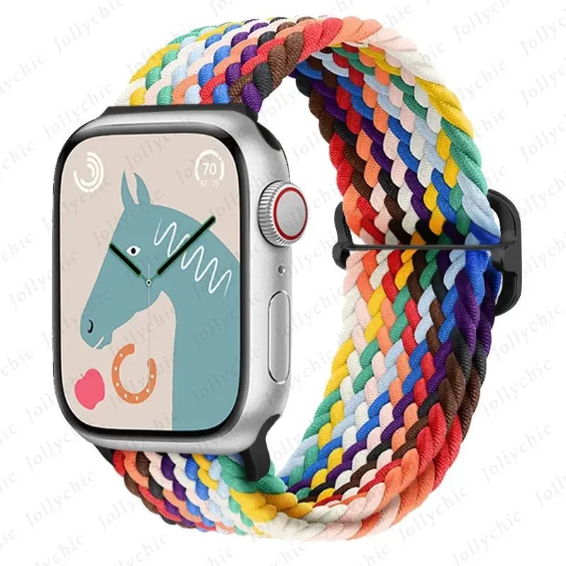 Elastic Nylon Braided Solo Loop Band for Apple Watch Series Pride / 42mm 44mm 45mm 49mm