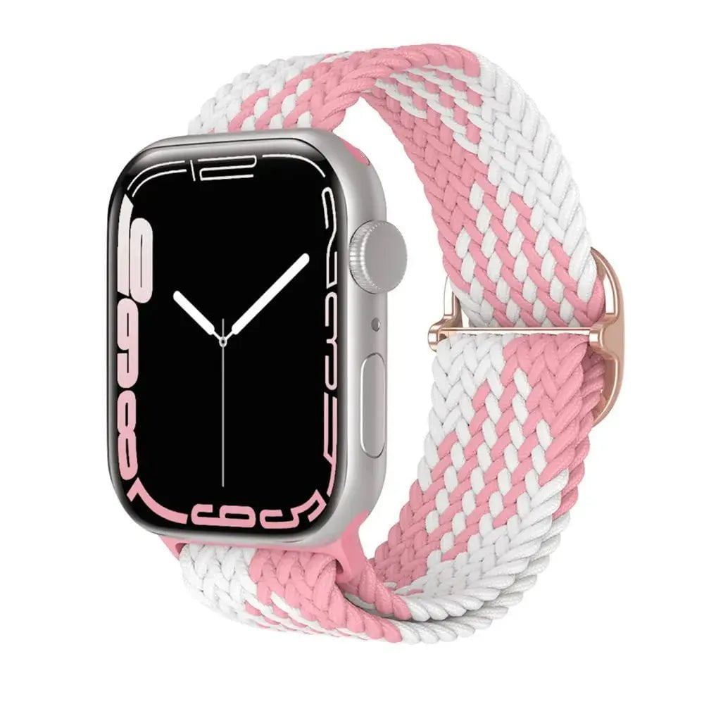 Elastic Nylon Braided Solo Loop Band for Apple Watch Series PW / 42mm 44mm 45mm 49mm