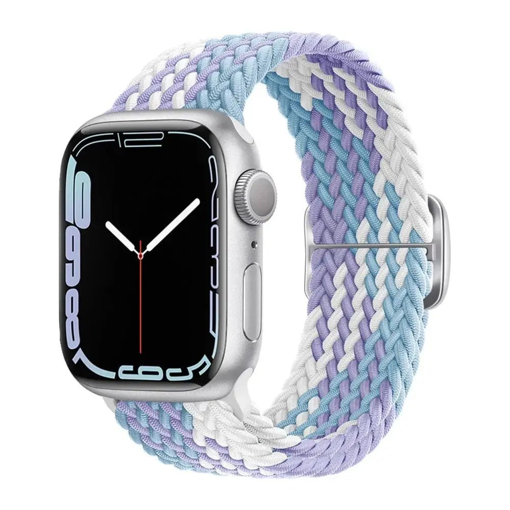 Elastic Nylon Braided Solo Loop Band for Apple Watch Series Violet / 42mm 44mm 45mm 49mm