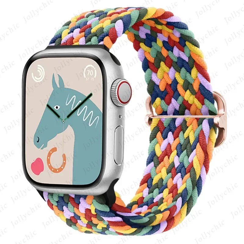 Elastic Nylon Braided Solo Loop Band for Apple Watch Series W Colorful / 42mm 44mm 45mm 49mm