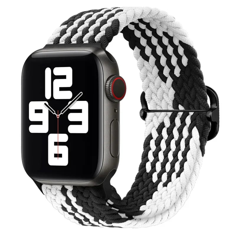 Elastic Nylon Braided Solo Loop Band for Apple Watch Series ZBW / 42mm 44mm 45mm 49mm