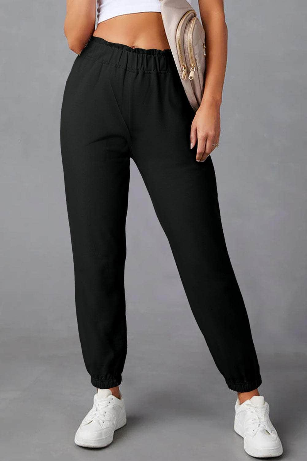 Elastic Waist Joggers Black / S