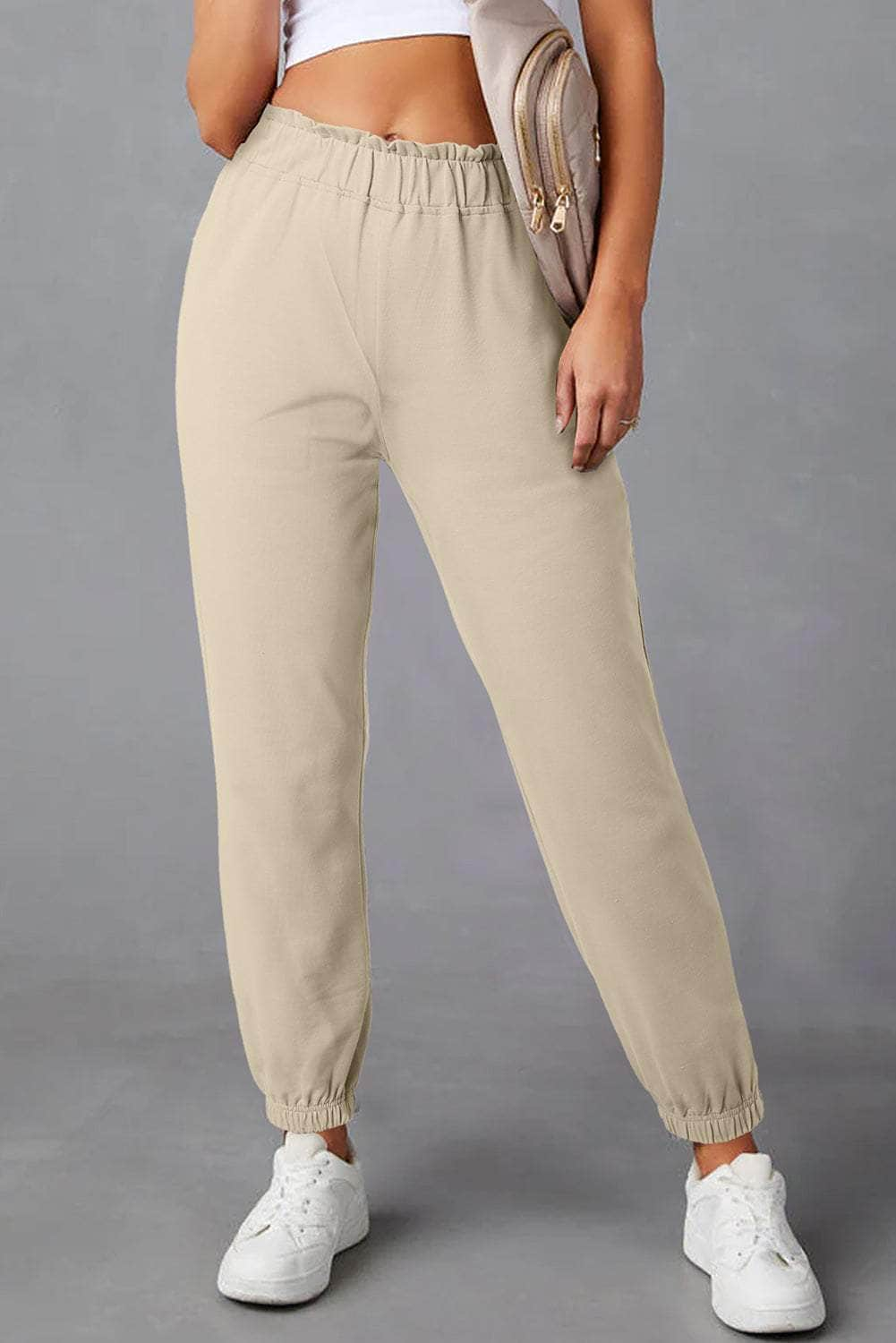 Elastic Waist Joggers Cream / S