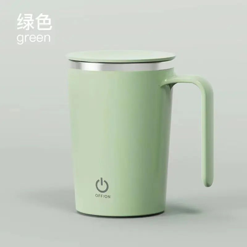 Electric Coffee Mixing Cup - Automatic Stirring Milk Mug with Stainless Steel Rotating Magnetic Water Cups, USB Charging Milkshake Cup green / 380ML