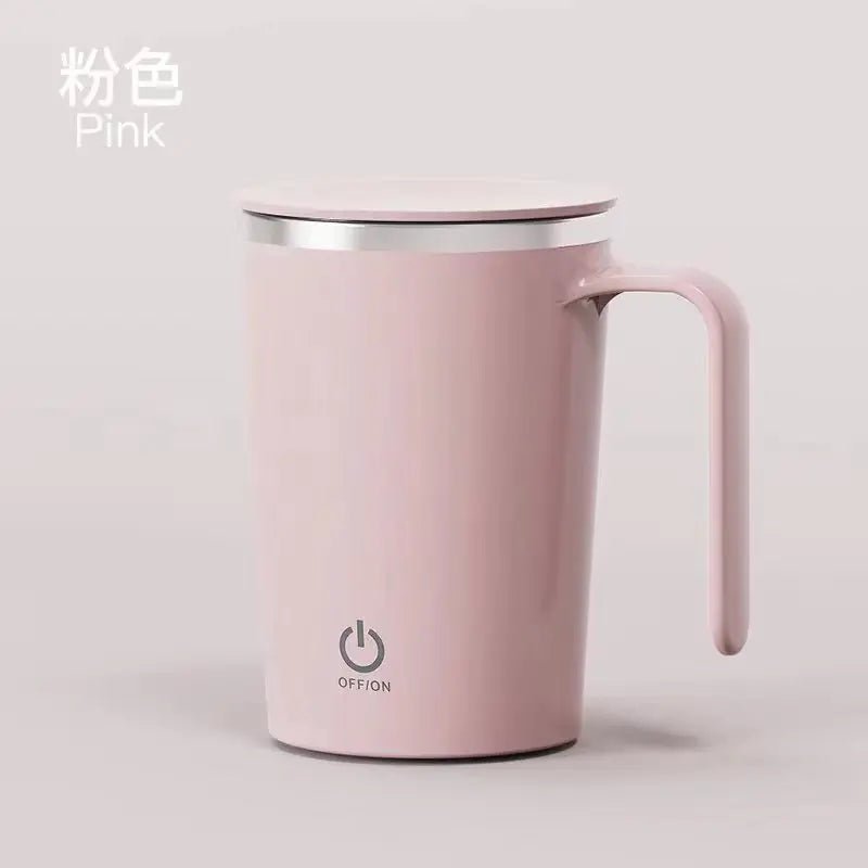 Electric Coffee Mixing Cup - Automatic Stirring Milk Mug with Stainless Steel Rotating Magnetic Water Cups, USB Charging Milkshake Cup pink / 380ML