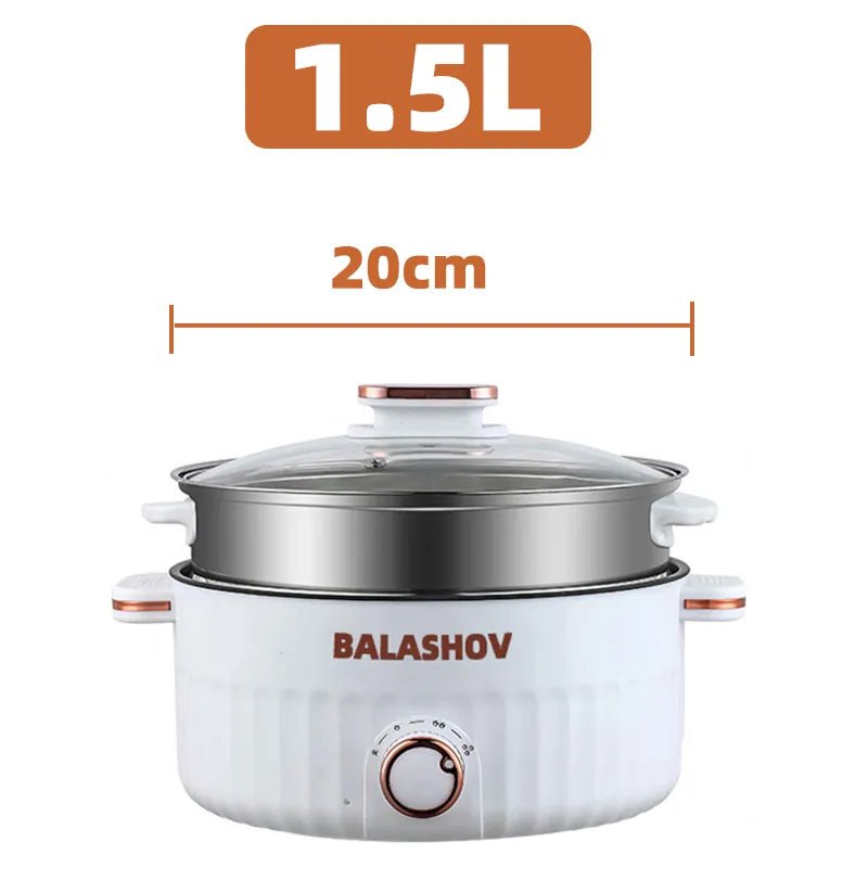 Electric Dormitory Multi Cooker: Hot Pot, Cooking, Frying, Double Layer Soup Heater Pot Fry - EU/US Plug 20cm / us