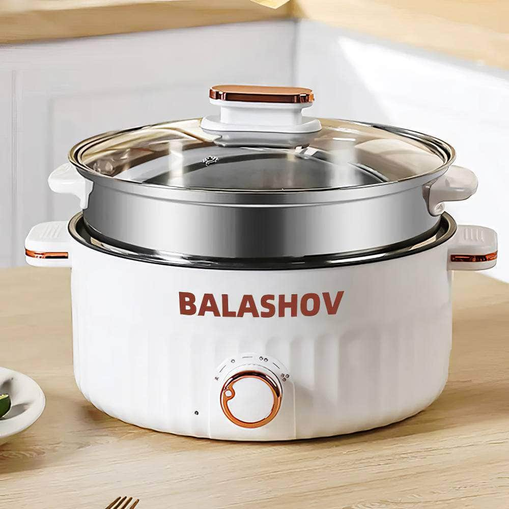 Electric Dormitory Multi Cooker: Hot Pot, Cooking, Frying, Double Layer Soup Heater Pot Fry - EU/US Plug