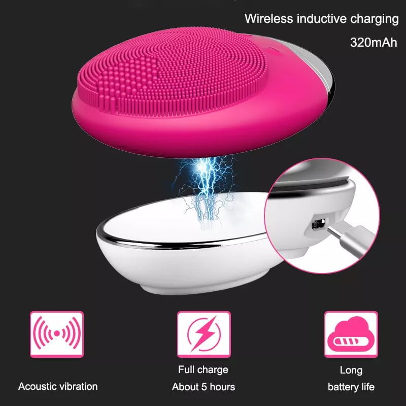 Electric Face Cleaner: Sonic Silicone Cleansing Brush, Ultrasonic Vibrating Massager