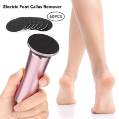 Electric Foot Callus Remover Kit with Replacement Sandpaper - Pedicure Tool for Leg Heels, Dead Skin Care