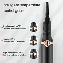 Electric Heated Eyelash Curler USB Rechargeable Eyelashes Curler Quick Heating Natural Eyelash Curler Long Lasting Makeup