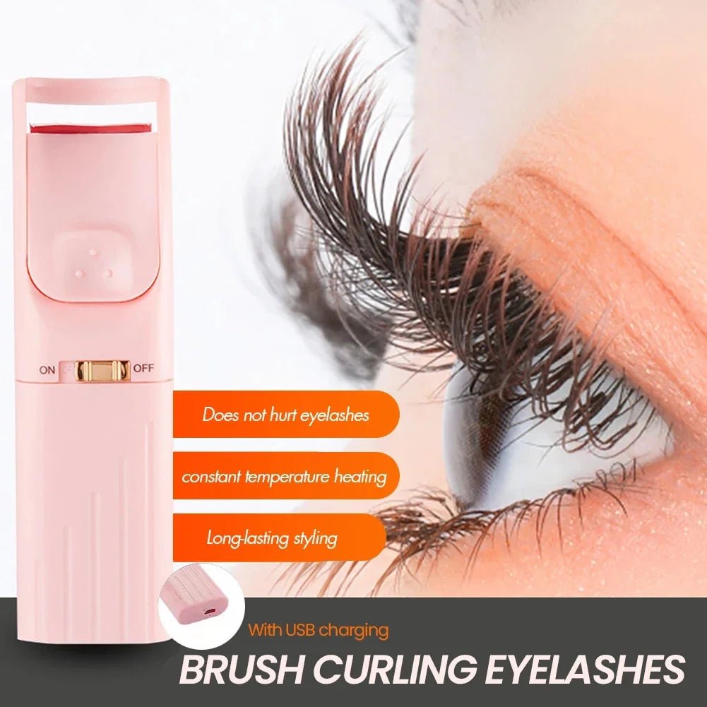 Electric Heated Eyelash Curler USB Rechargeable Eyelashes Curler Quick Heating Natural Eyelash Curler Long Lasting Makeup