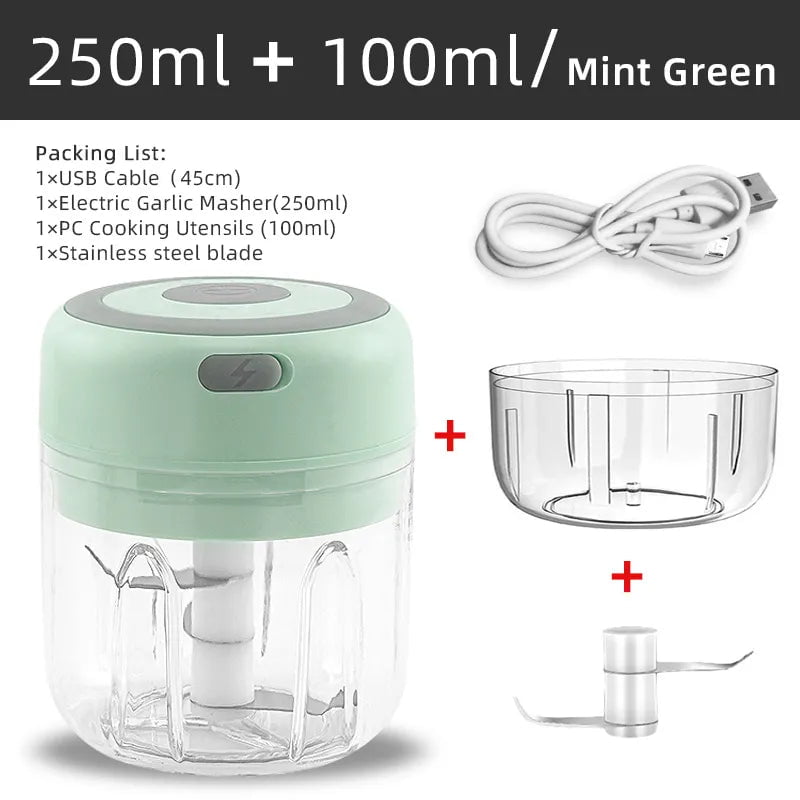 Electric Kitchen Food Chopper Green Set