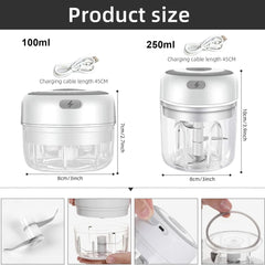 Electric Kitchen Food Chopper - Mini Garlic Masher, USB Portable Meat Grinder, Vegetable Crusher