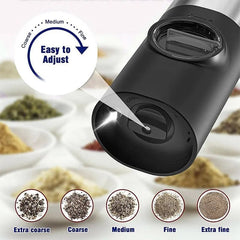 Electric Salt Grinder Set - USB Rechargeable Pepper Mill with LED Light, Adjustable Coarseness, Kitchen Tools