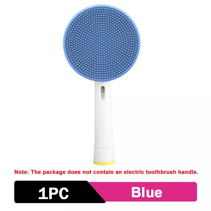 Electric Toothbrush Replacement & Facial Cleansing Brush Heads - Silicone Cleansing for Face Skin Care Blue