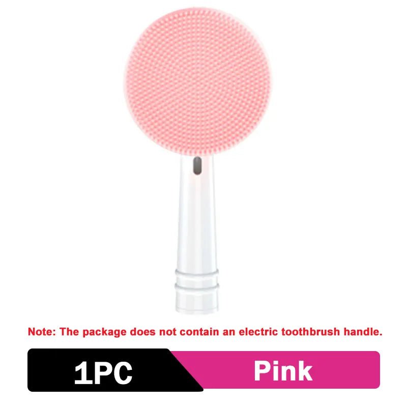 Electric Toothbrush Replacement & Facial Cleansing Brush Heads - Silicone Cleansing for Face Skin Care Pink