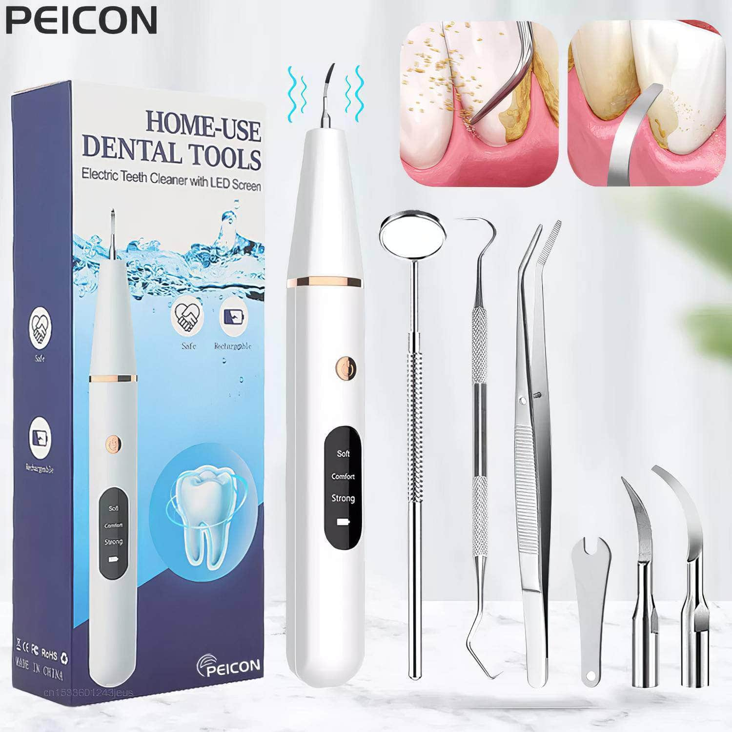 Electric Ultrasonic Dental Scaler for Stain and Tartar Removal