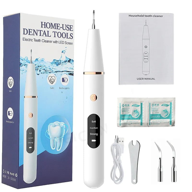 Electric Ultrasonic Dental Scaler: Stain and Tartar Removal White