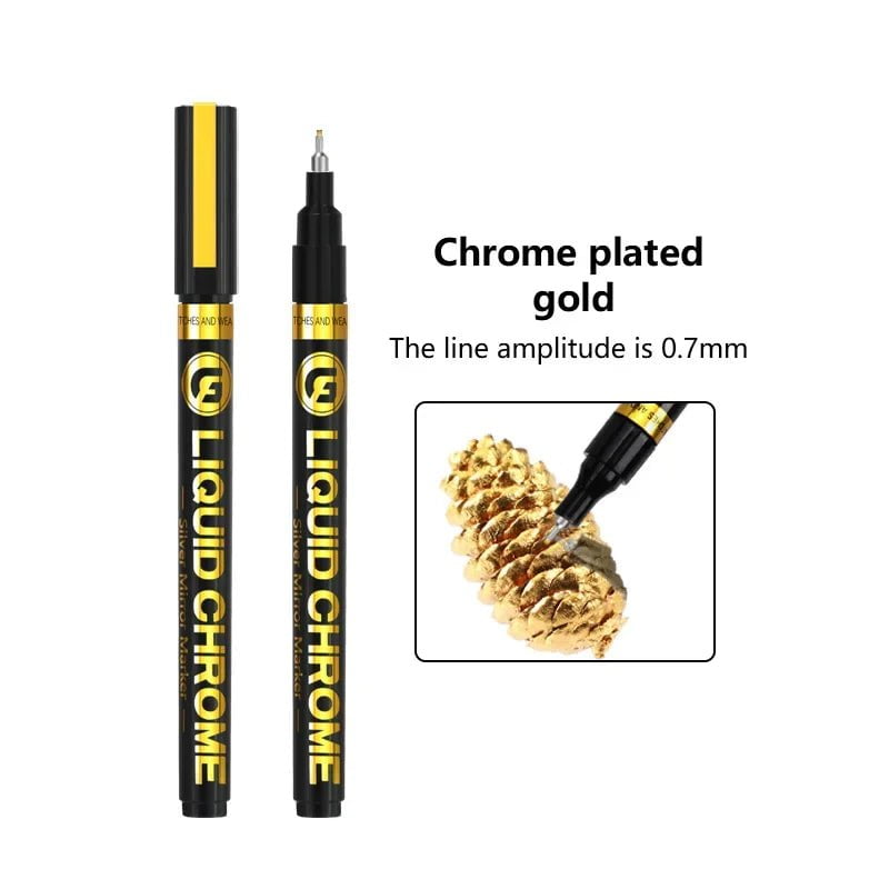 Electroplating Mirror Silver Liquid Paint Pen 0.7mm gold