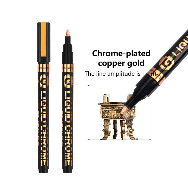 Electroplating Mirror Silver Liquid Paint Pen 1.0mm copper gold