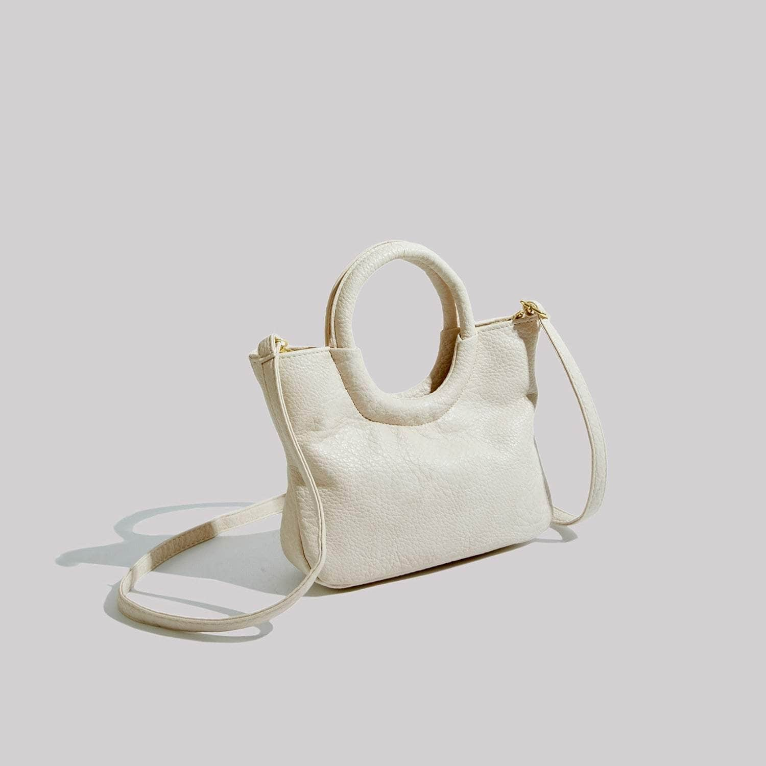 Elegant Circular Handle Shoulder Bag