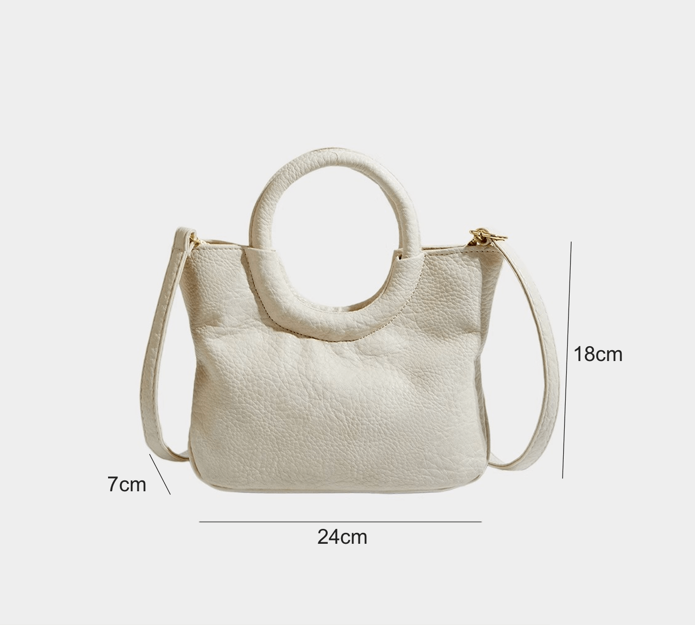 Elegant Circular Handle Shoulder Bag