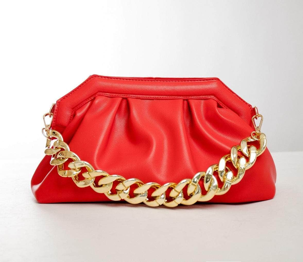 Elegant Clutch Shoulder Purse Red