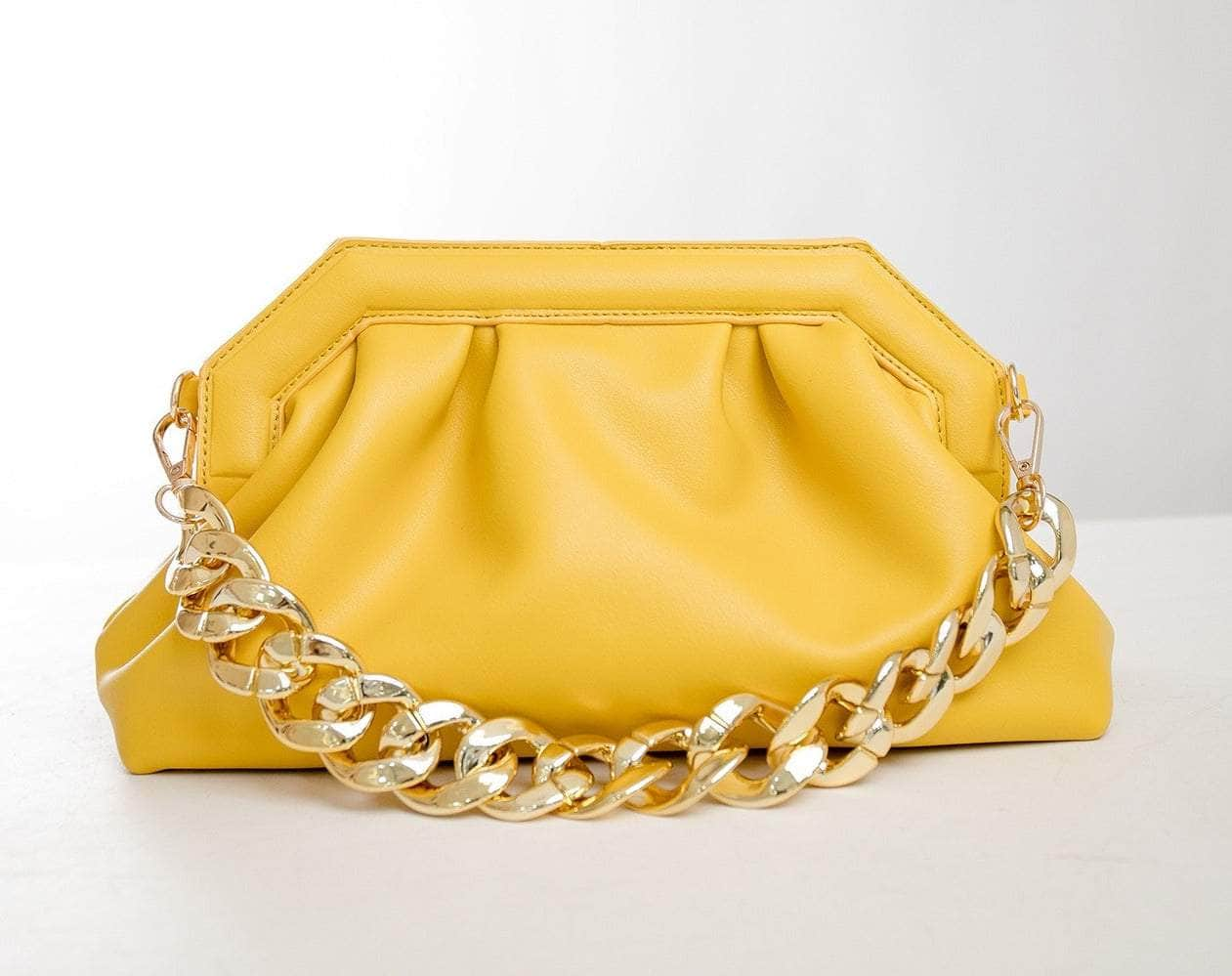 Elegant Clutch Shoulder Purse Yellow