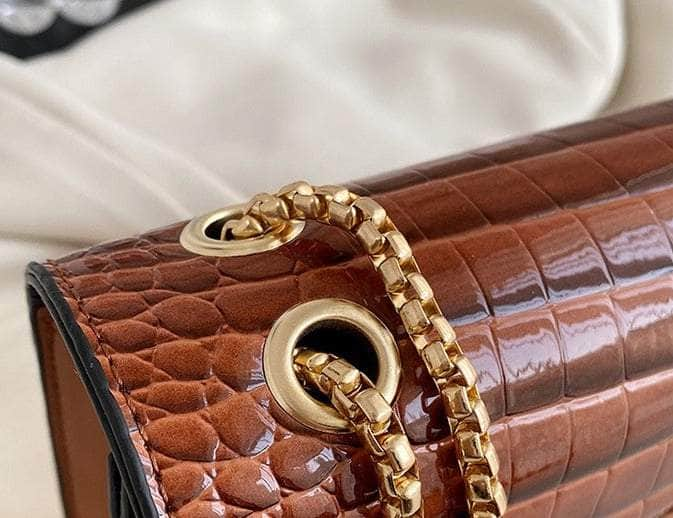 Elegant Croc Skin Leather Bag