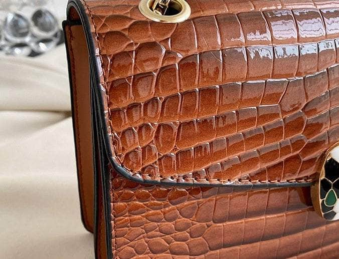 Elegant Croc Skin Leather Bag