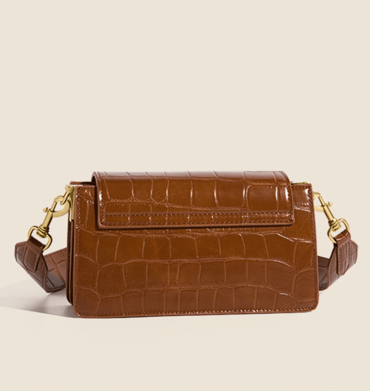 Elegant Crocodile Pattern Crossbody Flap Bag