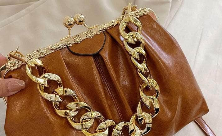 Elegant Crossbody Handbag with Gold Accent