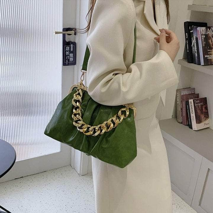 Elegant Crossbody Handbag with Gold Accent