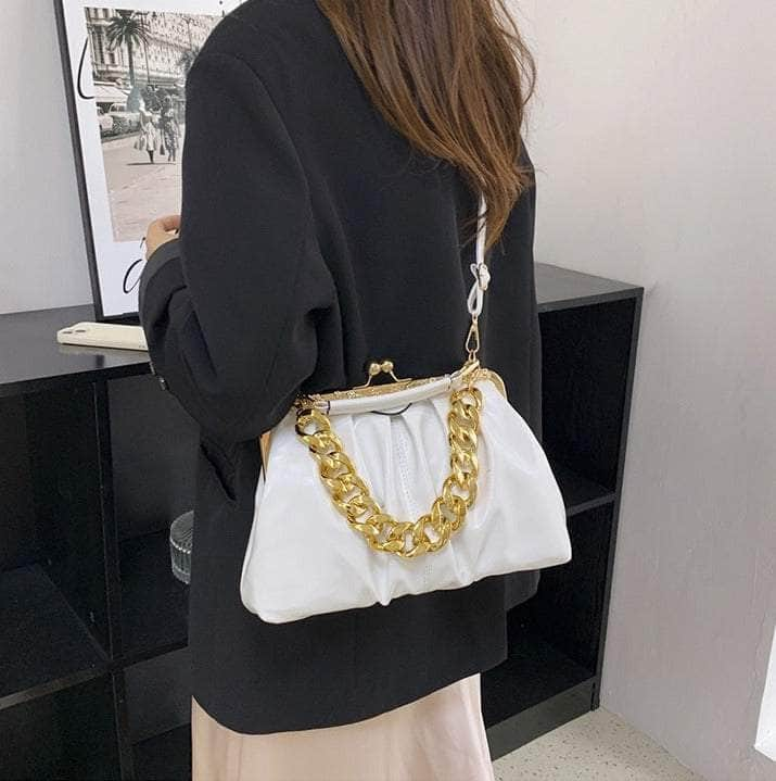 Elegant Crossbody Handbag with Gold Accent