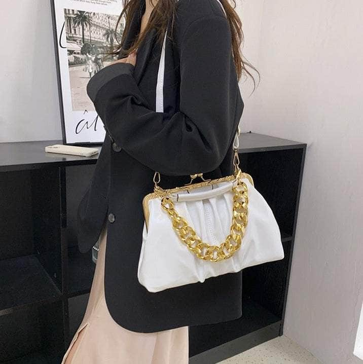 Elegant Crossbody Handbag with Gold Accent