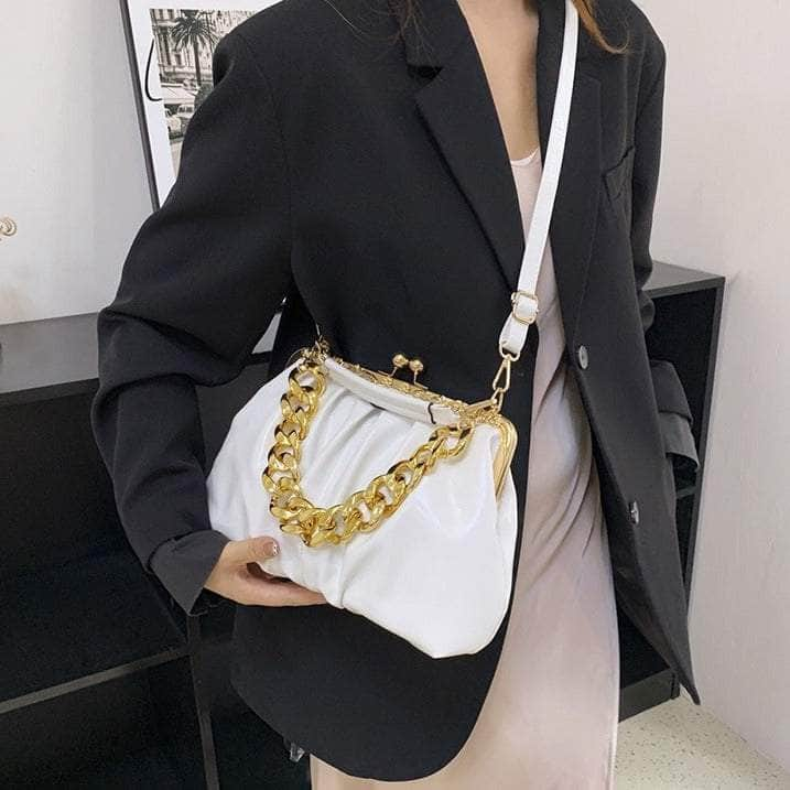 Elegant Crossbody Handbag with Gold Accent