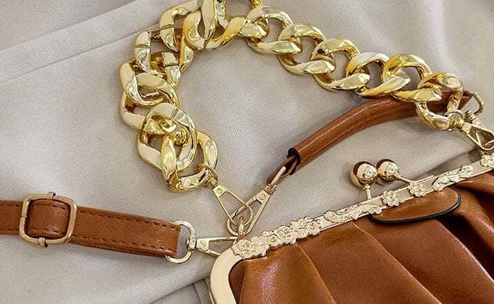 Elegant Crossbody Handbag with Gold Accent