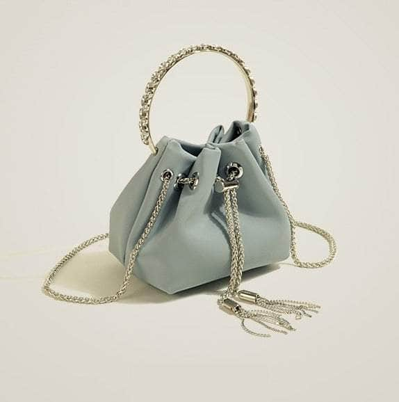 Elegant Crossbody Mini Bucket Handbag Blue