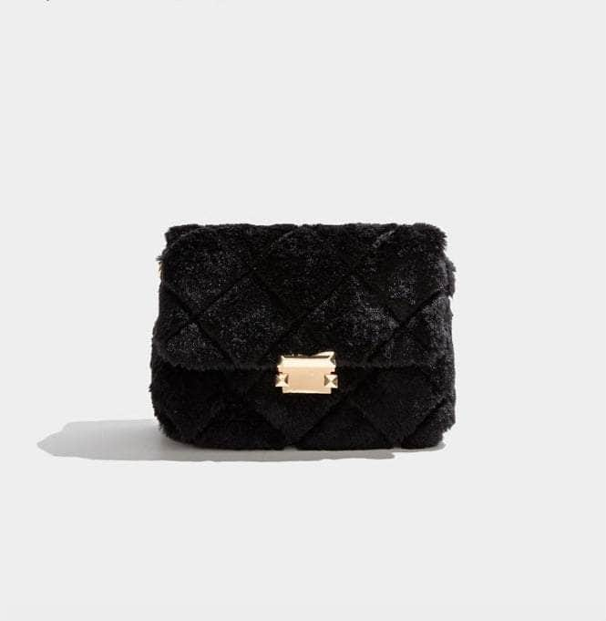 Elegant Faux Fur Soft Crossbody Purse