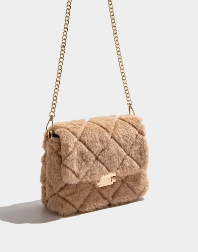 Elegant Faux Fur Soft Crossbody Purse