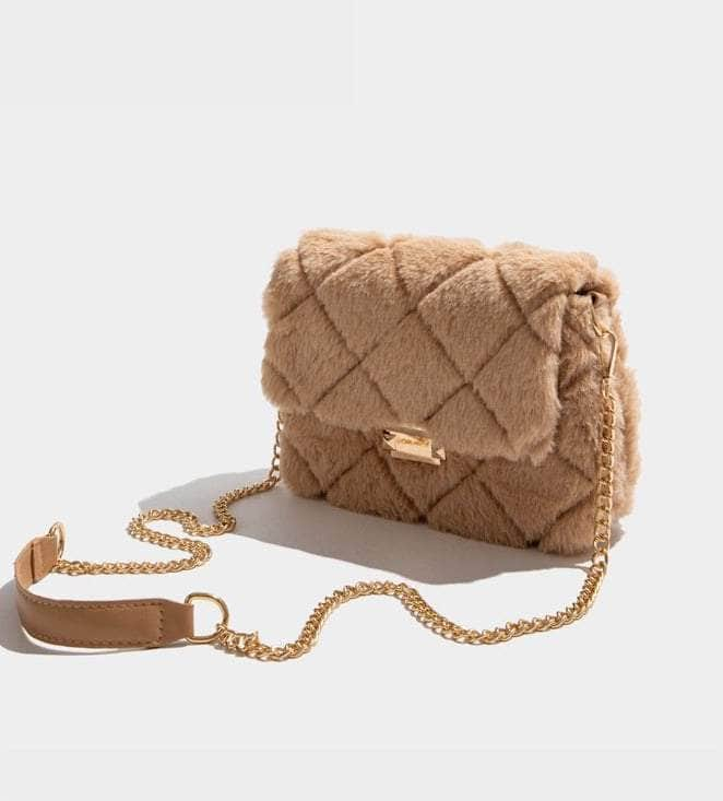 Elegant Faux Fur Soft Crossbody Purse