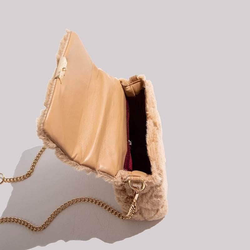 Elegant Faux Fur Soft Crossbody Purse