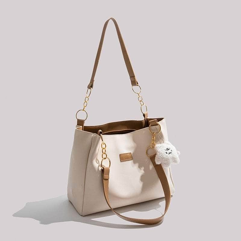 Elegant Faux Leather Shoulder Tote Handbag