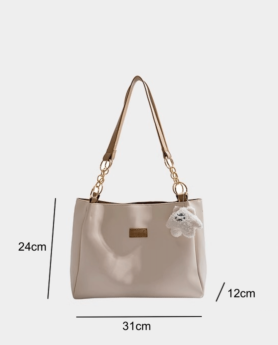 Elegant Faux Leather Shoulder Tote Handbag