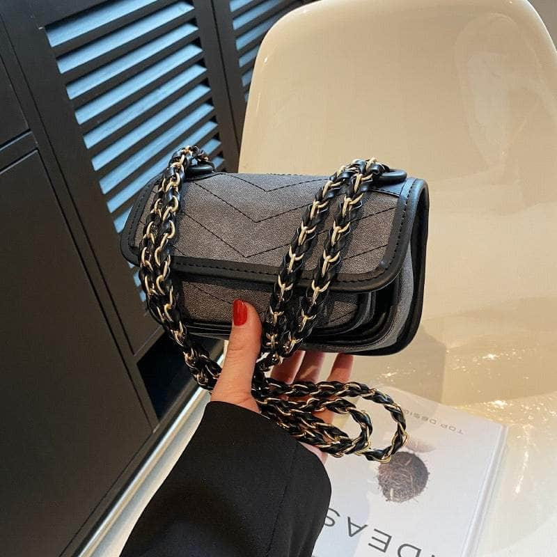 Elegant Flap Crossbody Bag Black