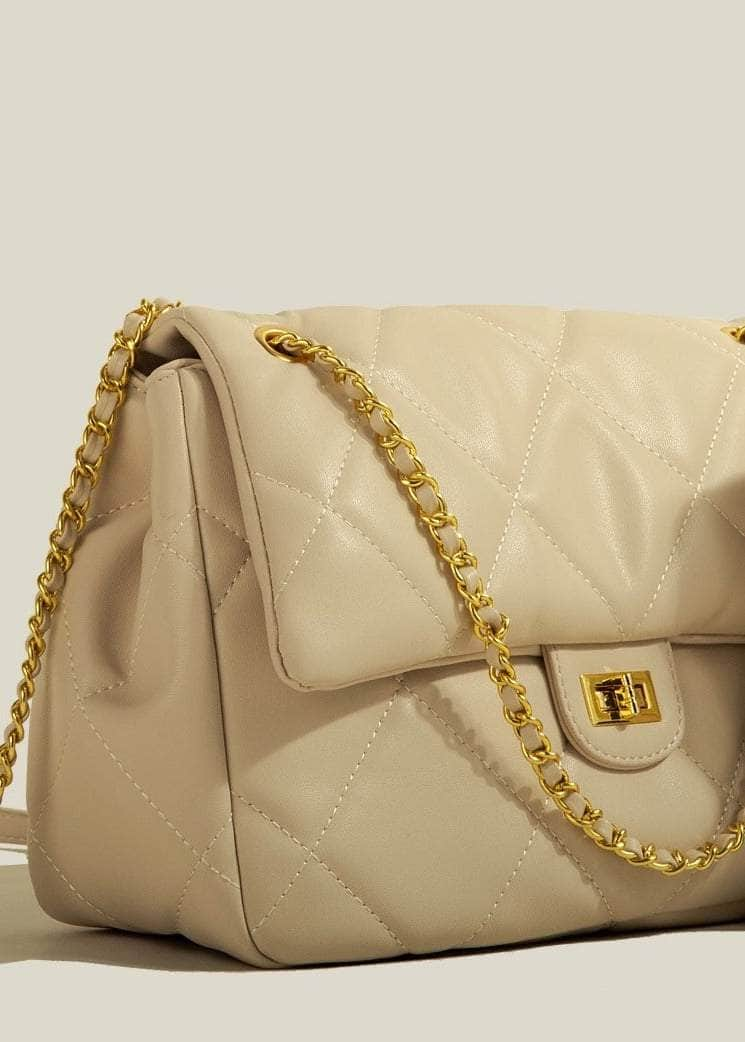 Elegant Flap Quilted Chain Shoulder Bag